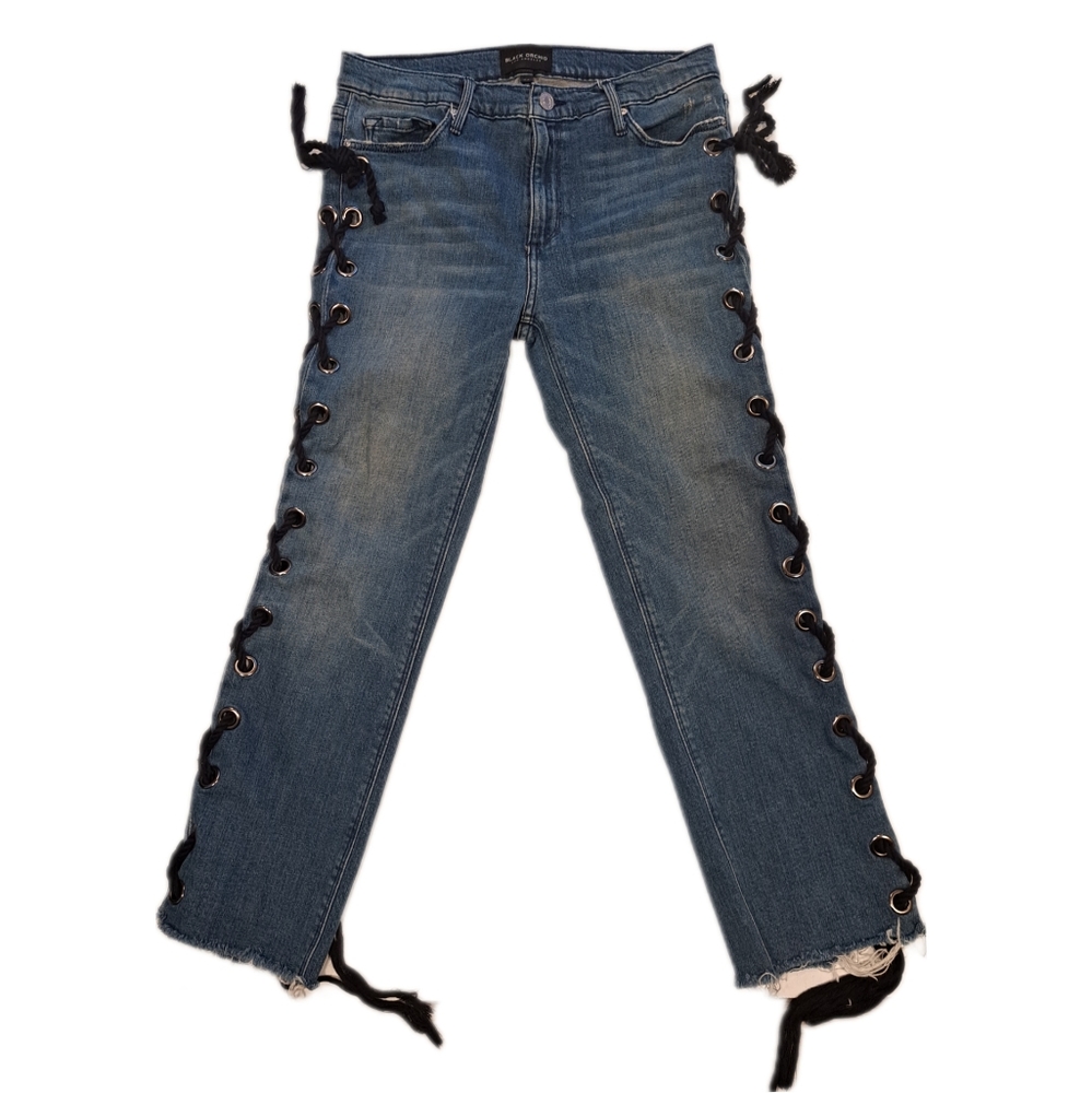 Jeans lace up sides